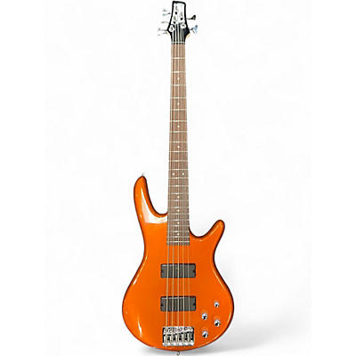 Used Ibanez GSR205 5 String Orange Electric Bass Guitar