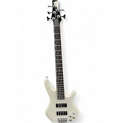 Used Ibanez GSR205 5 String Pearl White Electric Bass Guitar