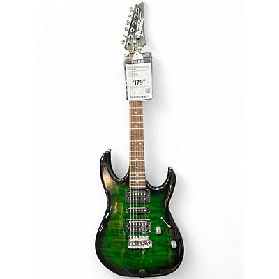 Used Ibanez Ibanez GRX70QA GIO RX  Transparent Green Burst Solid Body Electric Guitar