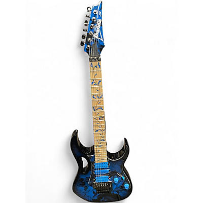 Used Ibanez Ibanez JEM77P Steve Vai Signature JEM Blue Floral Pattern Solid Body Electric Guitar