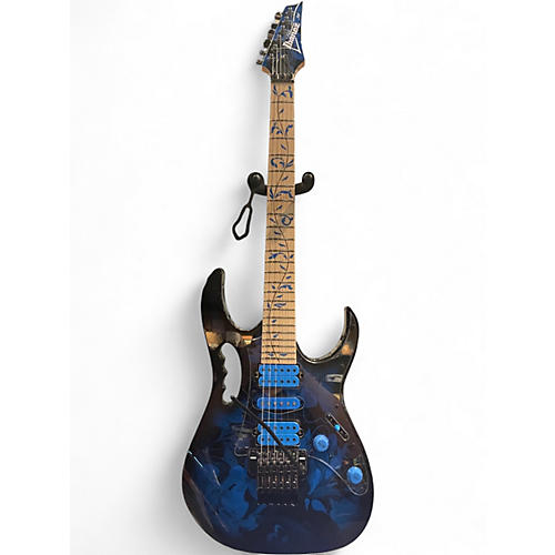 Used Ibanez JEM77P Blue Floral Pattern Solid Body Electric Guitar Blue Floral Pattern