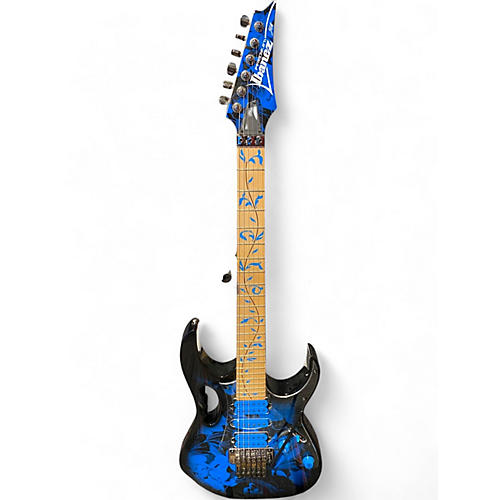 Used Ibanez JEM77P Blue Floral Solid Body Electric Guitar Blue Floral