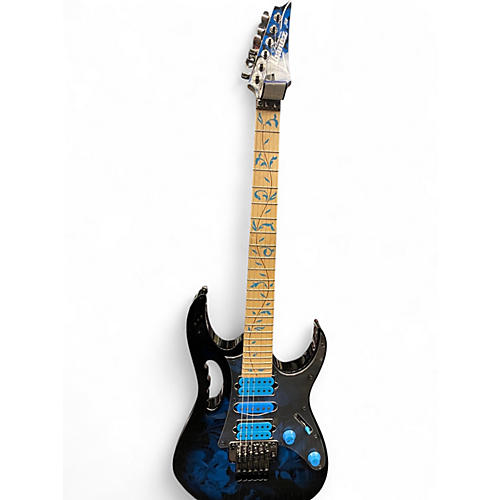 Used Ibanez JEM77P Steve Vai Signature Blue Floral Pattern Solid Body Electric Guitar Blue Floral Pattern