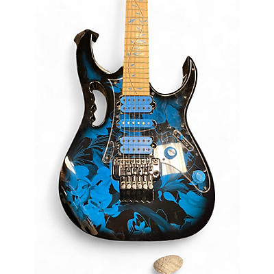 Ibanez Used Ibanez JEM77P Steve Vai Signature JEM Premium Series BLUE FLORAL PATTERN Solid Body Electric Guitar