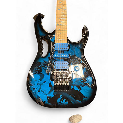 Ibanez Used Ibanez JEM77P Steve Vai Signature JEM Premium Series BLUE FLORAL PATTERN Solid Body Electric Guitar BLUE FLORAL PATTERN