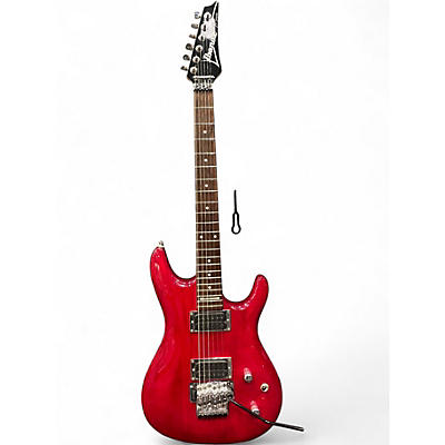 Used Ibanez JS100 Joe Satriani Signature TRANSPARENT RED Solid Body Electric Guitar