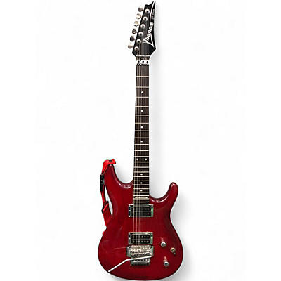 Used Ibanez JS100 Joe Satriani Signature Trans Red Solid Body Electric Guitar