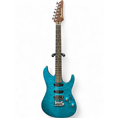 Used Ibanez MM1 MARTIN MILLER SIGNATURE Transparent Aqua Blue Solid Body Electric Guitar
