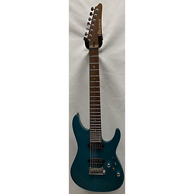 Ibanez Used Ibanez MM7 Martin Miller Signature Transparent Aqua Blue Solid Body Electric Guitar