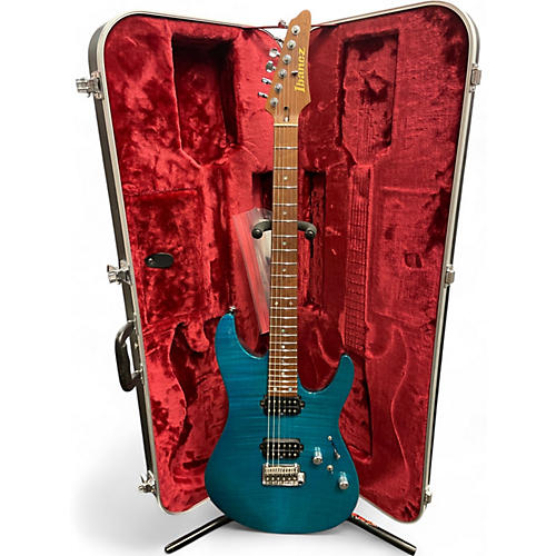 Ibanez Used Ibanez Martin Miller MM1 Trans Aqua Blue Solid Body Electric Guitar Trans Aqua Blue