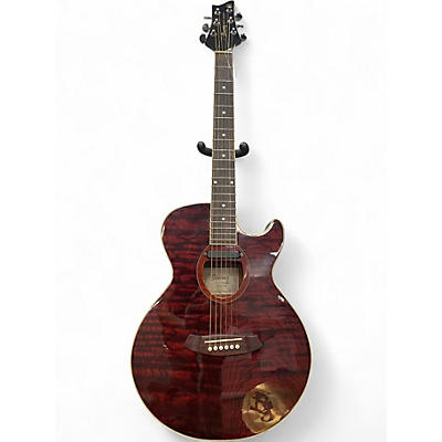 Used Ibanez Masa Commemorative Crimson Red Trans Acoustic Electric Guitar