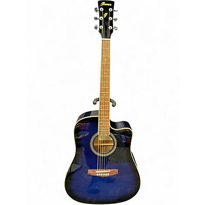 Used Ibanez PF15 Trans Blue Acoustic Guitar