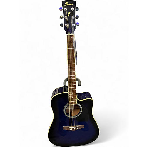 Used Ibanez PF15ECE Blue Acoustic Electric Guitar Blue