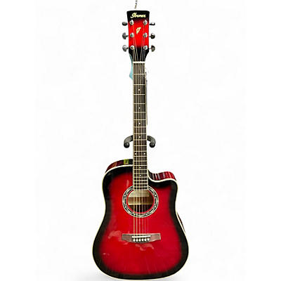 Used Ibanez PF28ECE-TRS RED BURST Acoustic Electric Guitar