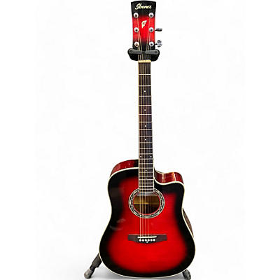 Ibanez Used Ibanez Pf28ece Red burst Acoustic Electric Guitar