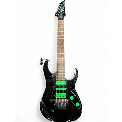 Used Ibanez Premium UV7 Black and Green Solid Body Electric Guitar