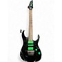 Used Ibanez Premium UV7 Black and Green Solid Body Electric Guitar Black and Green
