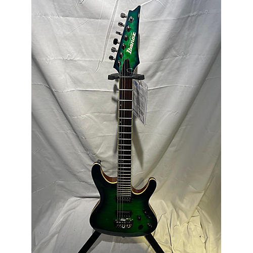 Ibanez Used Ibanez Prestige 6521q Surreal Blue Burst Gloss Solid Body Electric Guitar surreal blue burst gloss