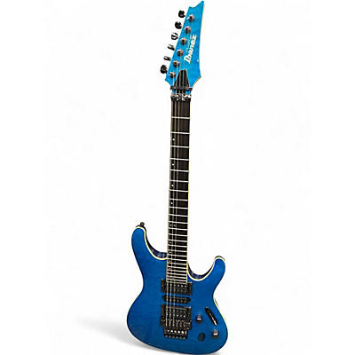 Used Ibanez Prestige S6570Q Blue Solid Body Electric Guitar