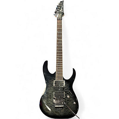 Used Ibanez RG370QMSP RG Series Trans Black Solid Body Electric Guitar