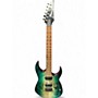 Used Ibanez RG421PB Green Burl Solid Body Electric Guitar Green Burl