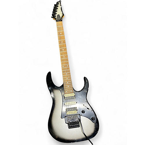 Used Ibanez RG450EX Black and Silver Solid Body Electric Guitar Black and Silver