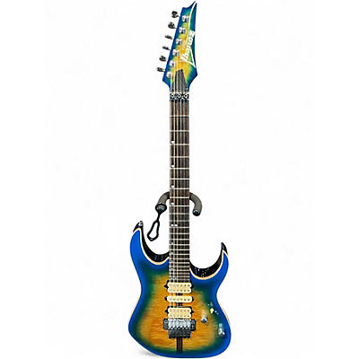 Used Ibanez RG6PFGML TD Geiser Blue Burst Solid Body Electric Guitar