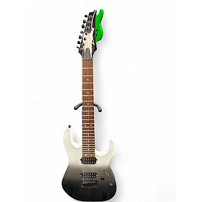 Used Ibanez RG7421 RG Series Black and Silver Solid Body Electric Guitar