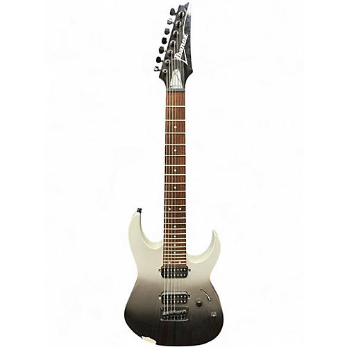 Used Ibanez RG7421 RG Series Black and White Solid Body Electric Guitar Black and White