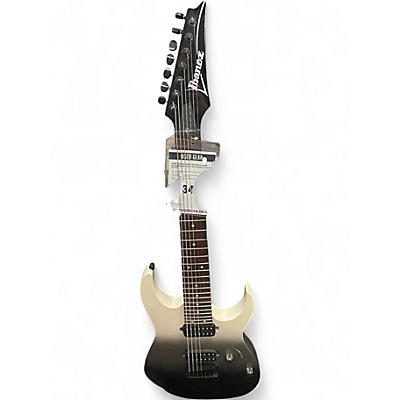 Used Ibanez RG7421 RG Series PEARL BLACK FADED WHITE Solid Body Electric Guitar