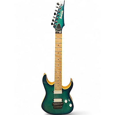 Used Ibanez RG752AHM NEBULA GREEN Solid Body Electric Guitar