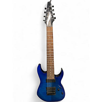 Used Ibanez RG8 8 String Blue Solid Body Electric Guitar