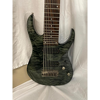 Ibanez Used Ibanez RG9QM 9 String Black Ice Solid Body Electric Guitar