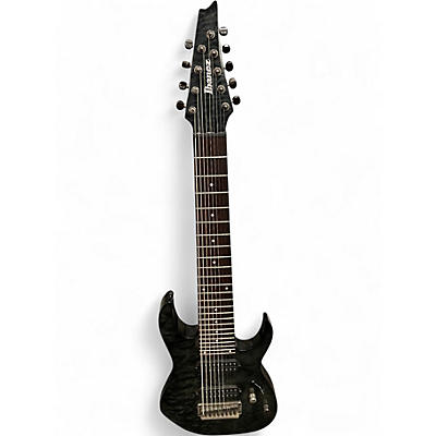 Used Ibanez RG9QM 9 String Black Solid Body Electric Guitar