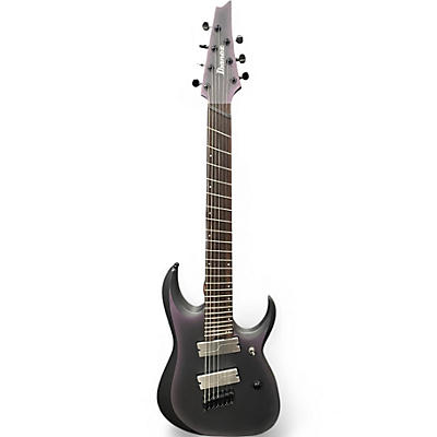 Used Ibanez RGA71AL Axion Label 7 String Black Aurora Burst Solid Body Electric Guitar