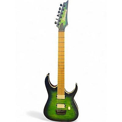 Used Ibanez RGAIX6MQM Surreal Blue Burst Solid Body Electric Guitar