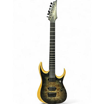 Used Ibanez RGDIX6PB BLACK BURL AND NATURAL Solid Body Electric Guitar