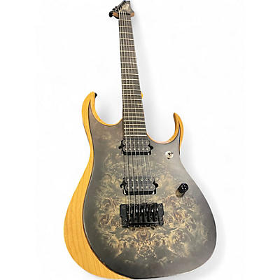 Used Ibanez RGDIX6PB Black Burl Burst Solid Body Electric Guitar