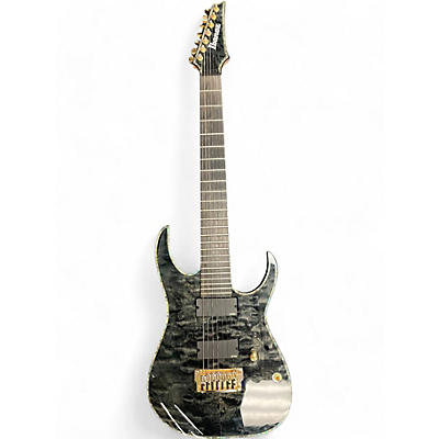 Ibanez Used Ibanez RGIX20FEQM Iron Label RG Series Black and Gold Solid Body Electric Guitar