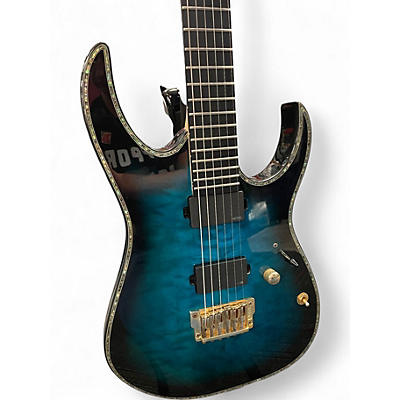 Used Ibanez RGIX20FEQM Iron Label RG Series Blue Burst Solid Body Electric Guitar