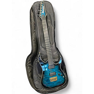 Used Ibanez RGIX20FEQM Iron Label RG Series Blue Solid Body Electric Guitar