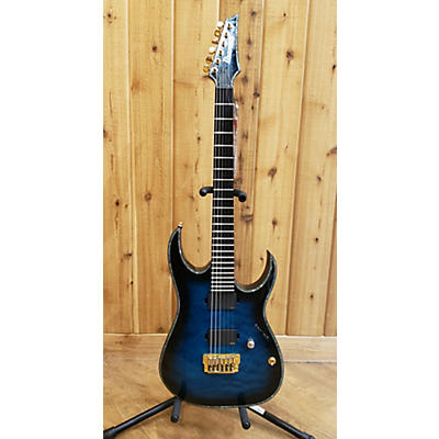 Ibanez Used Ibanez RGIX20FEQM Iron Label RG Series Ocean Blue Burst Solid Body Electric Guitar