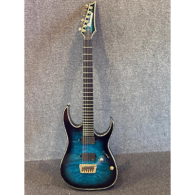 Ibanez Used Ibanez RGIX20FEQM Iron Label RG Series Sapphire Blue Sunburst Solid Body Electric Guitar