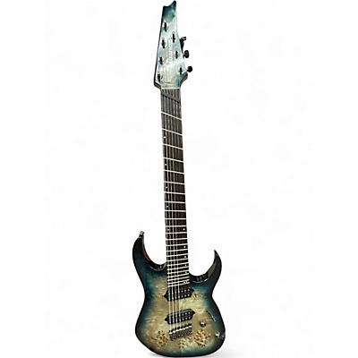 Used Ibanez RGMS7PB Cosmic Blue Starburst Solid Body Electric Guitar