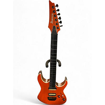Used Ibanez RGR5221 Transparent Fluorescent Orange Solid Body Electric Guitar