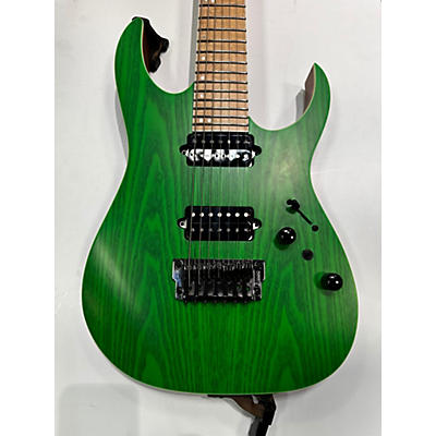 Ibanez Used Ibanez RGR5227MFX Prestige Transparent Fluorescent Green Solid Body Electric Guitar