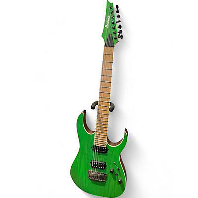 Used Ibanez RGR5227MFX Prestige Transparent Fluorescent Green Solid Body Electric Guitar
