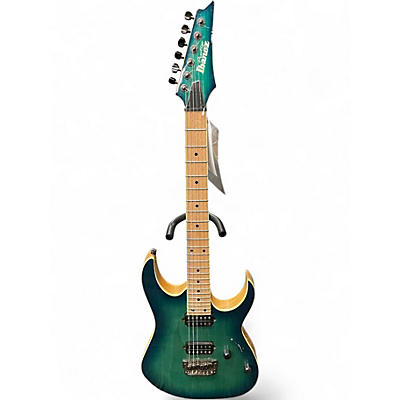 Used Ibanez Rg652ahmfx Nebula green burst Solid Body Electric Guitar
