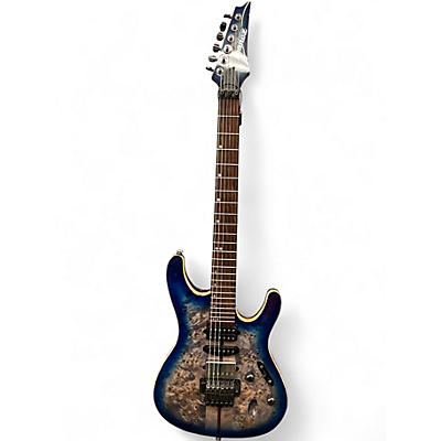 Used Ibanez S1070PBZ Blue Ghost Flames Solid Body Electric Guitar