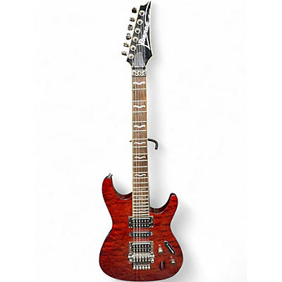 Used Ibanez S470DXQM Burgundy Solid Body Electric Guitar